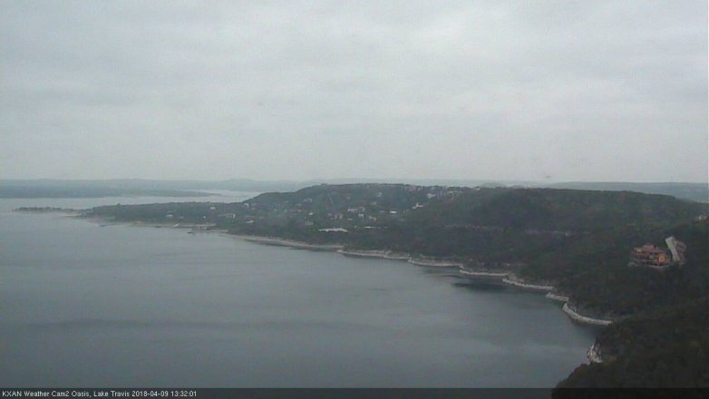 Lake Travis webcam, April 9, 2018 12:40 PM CT