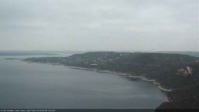 Lake Travis webcam, April 9, 2018 1:00 PM CT