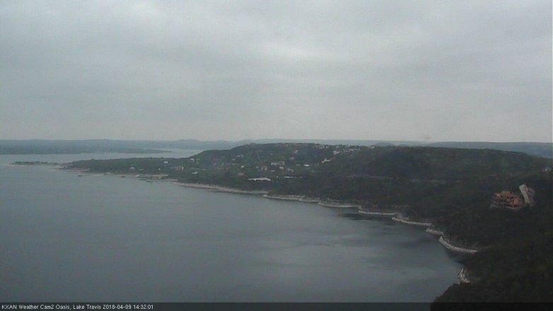 Lake Travis webcam, April 9, 2018 1:45 PM CT