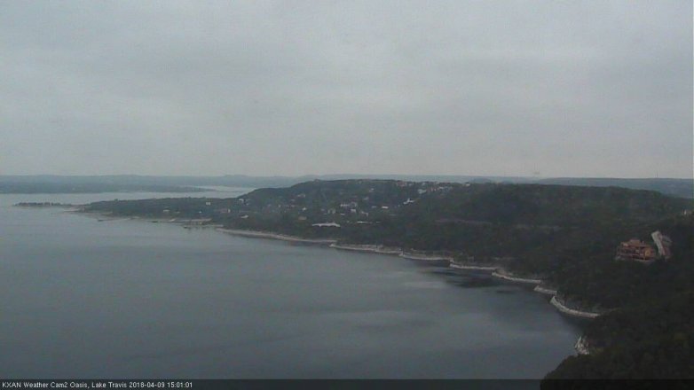 Lake Travis webcam, April 9, 2018 2:10 PM CT