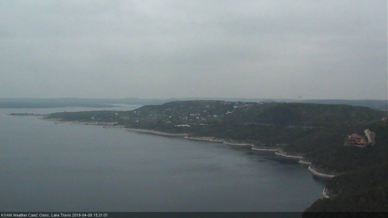 Lake Travis webcam, April 9, 2018 2:35 PM CT