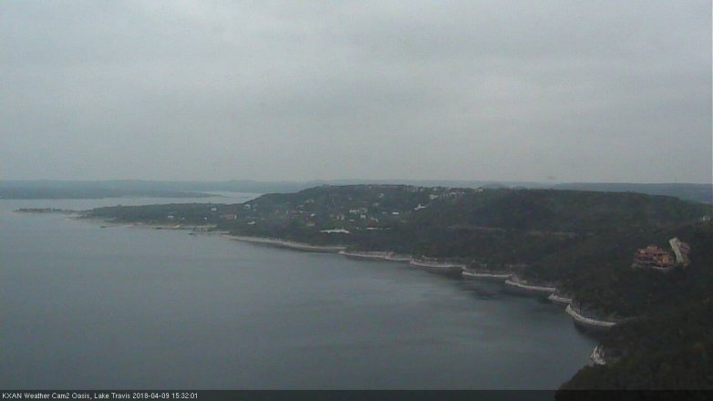 Lake Travis webcam, April 9, 2018 2:45 PM CT