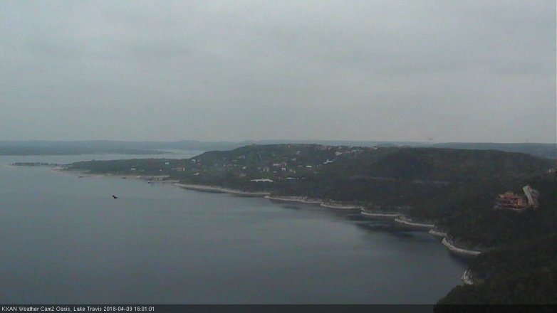 Lake Travis webcam, April 9, 2018 3:20 PM CT