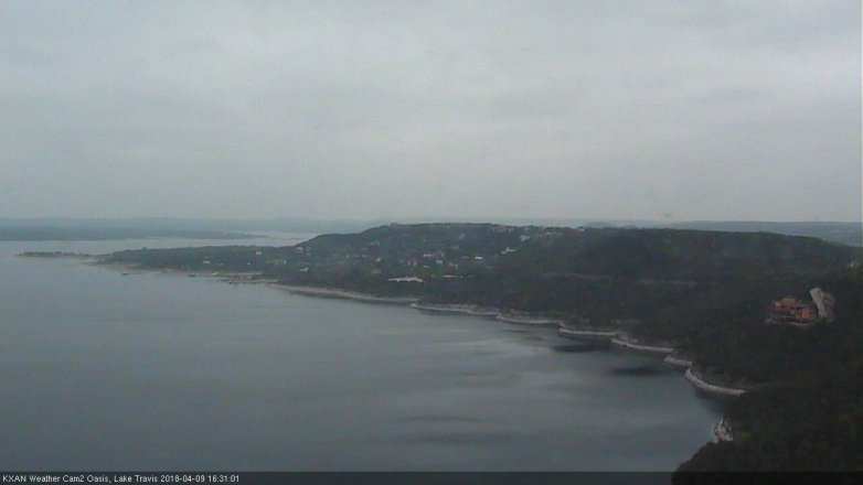 Lake Travis webcam, April 9, 2018 3:35 PM CT