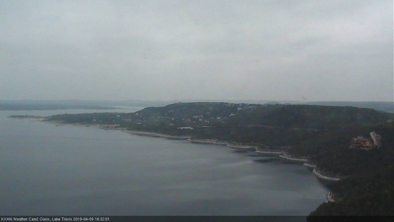 Lake Travis webcam, April 9, 2018 3:55 PM CT