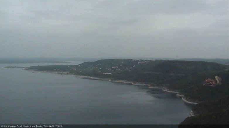 Lake Travis webcam, April 9, 2018 4:15 PM CT