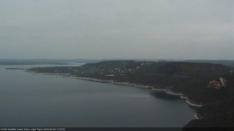 Lake Travis webcam, April 9, 2018 4:55 PM CT
