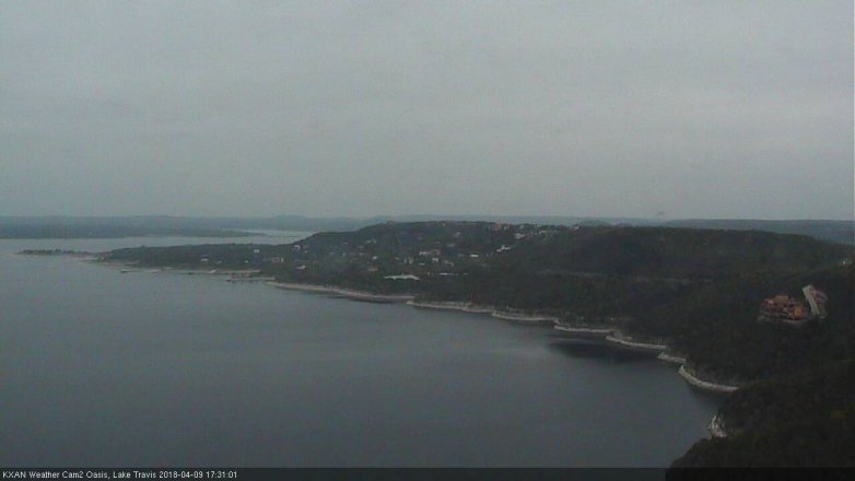Lake Travis webcam, April 9, 2018 5:00 PM CT