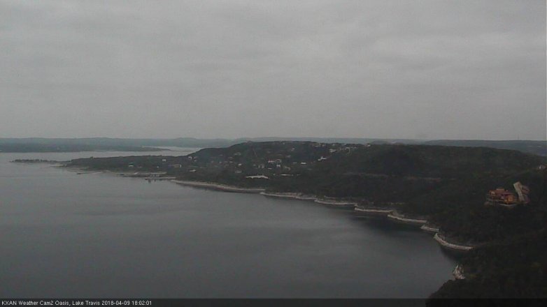 Lake Travis webcam, April 9, 2018 5:20 PM CT
