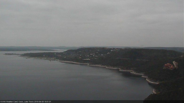 Lake Travis webcam, April 9, 2018 5:30 PM CT