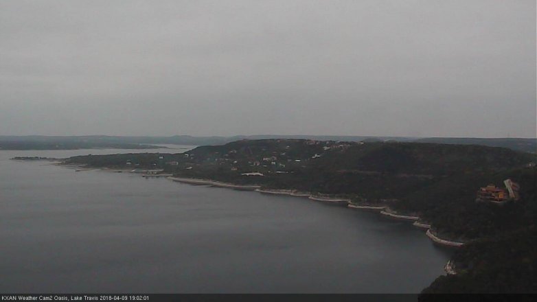 Lake Travis webcam, April 9, 2018 6:10 PM CT
