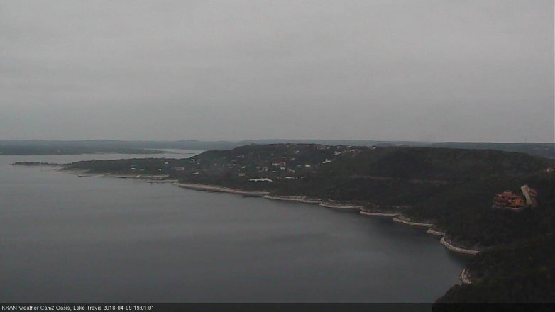 Lake Travis webcam, April 9, 2018 6:30 PM CT