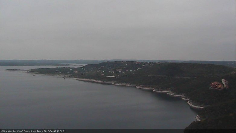 Lake Travis webcam, April 9, 2018 6:55 PM CT
