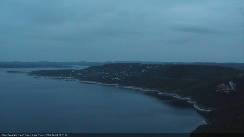 Lake Travis webcam, April 9, 2018 7:15 PM CT