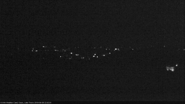 Lake Travis webcam, April 9, 2018 9:30 PM CT