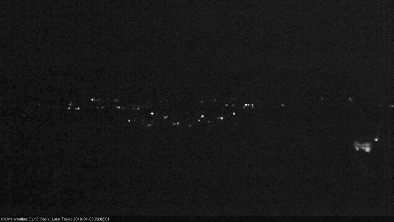 Lake Travis webcam, April 9, 2018 10:30 PM CT
