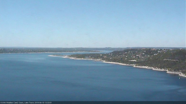 Lake Travis webcam, April 10, 2018 1:00 PM CT