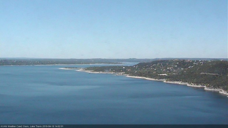 Lake Travis webcam, April 10, 2018 1:10 PM CT