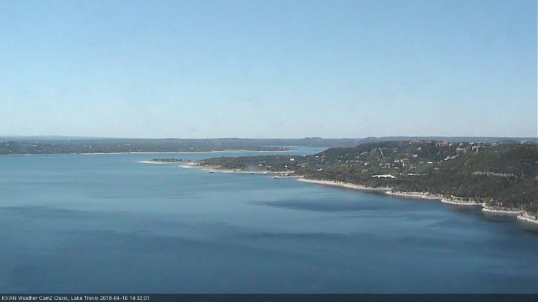 Lake Travis webcam, April 10, 2018 1:45 PM CT