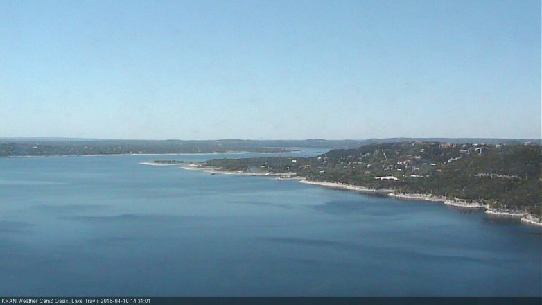 Lake Travis webcam, April 10, 2018 1:50 PM CT