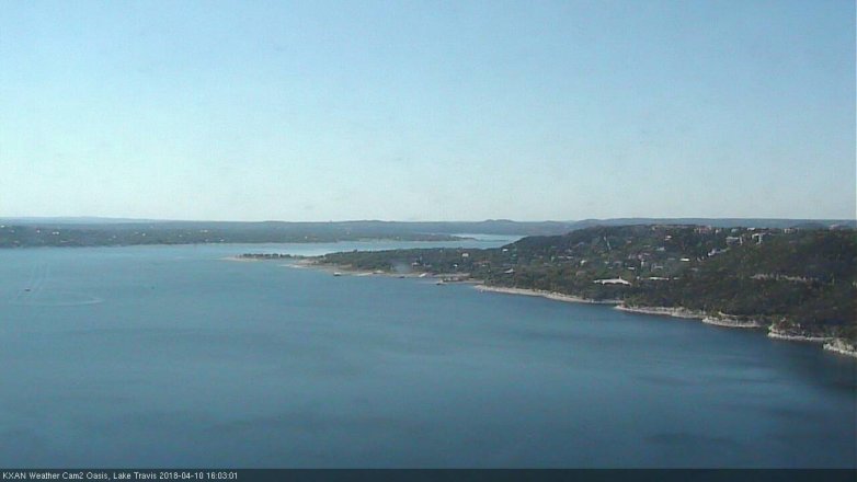 Lake Travis webcam, April 10, 2018 3:25 PM CT
