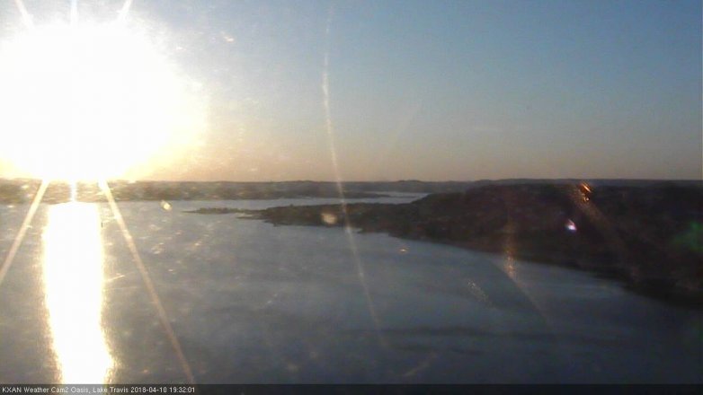 Lake Travis webcam, April 10, 2018 6:40 PM CT