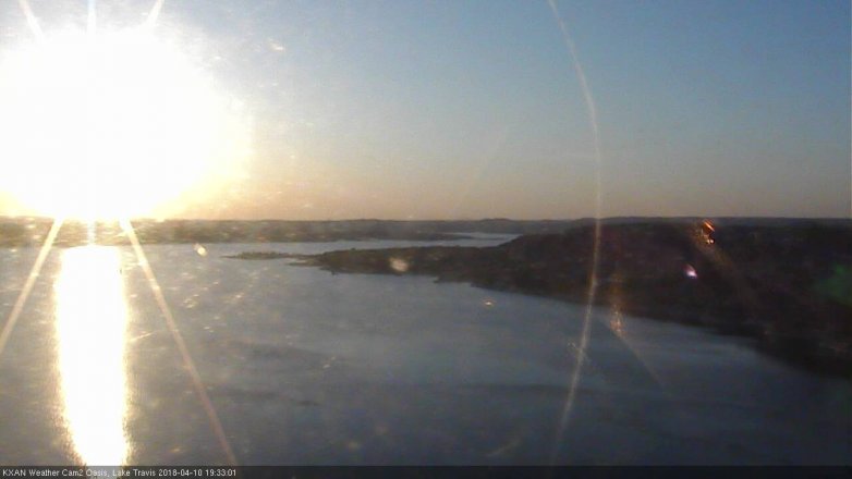 Lake Travis webcam, April 10, 2018 6:55 PM CT