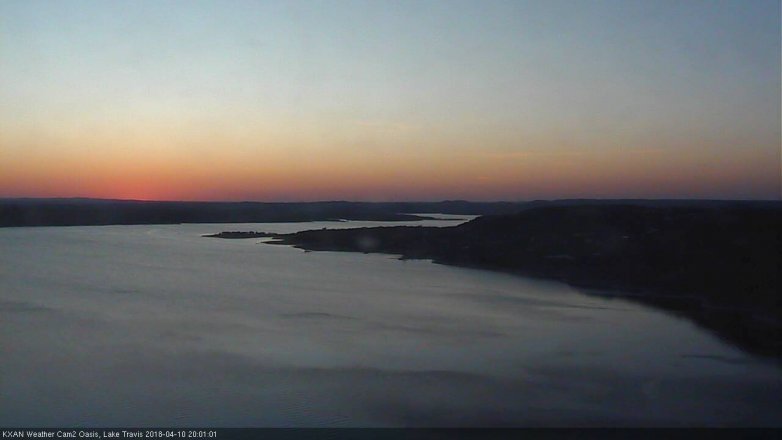 Lake Travis webcam, April 10, 2018 7:10 PM CT