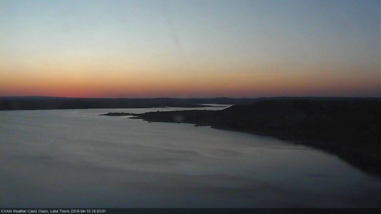 Lake Travis webcam, April 10, 2018 7:15 PM CT