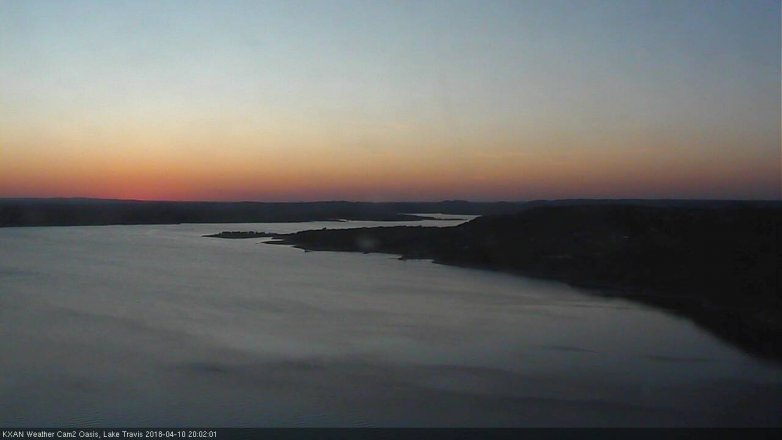 Lake Travis webcam, April 10, 2018 7:30 PM CT