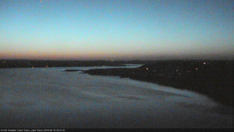 Lake Travis webcam, April 10, 2018 7:55 PM CT