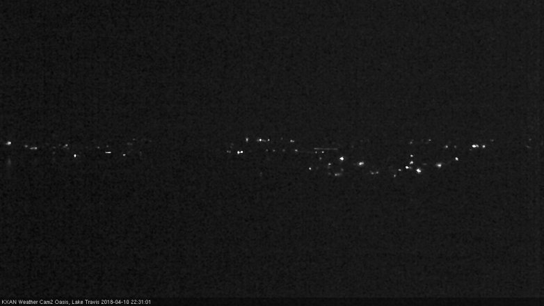 Lake Travis webcam, April 10, 2018 10:00 PM CT