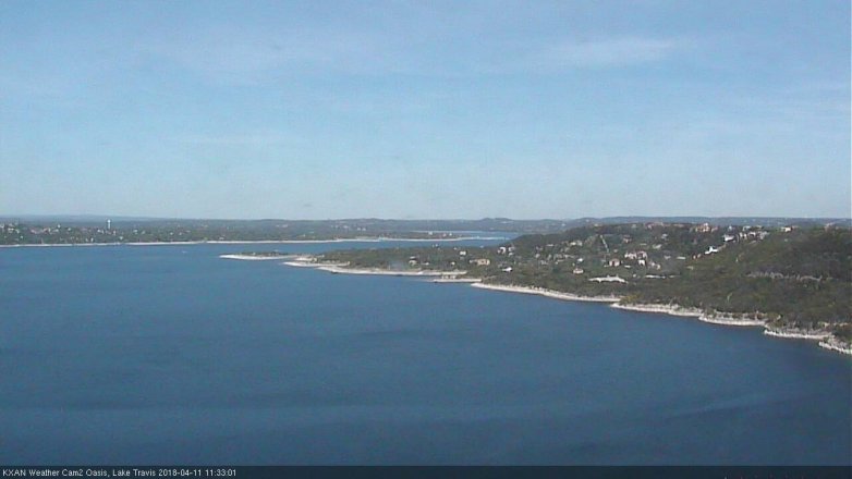 Lake Travis webcam, April 11, 2018 11:05 AM CT