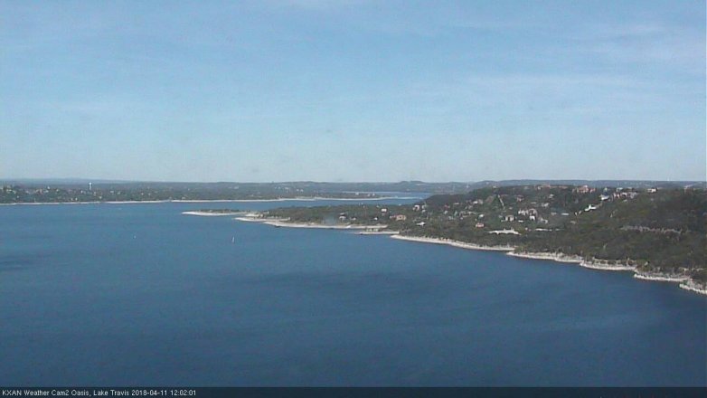 Lake Travis webcam, April 11, 2018 11:25 AM CT