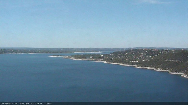 Lake Travis webcam, April 11, 2018 1:00 PM CT
