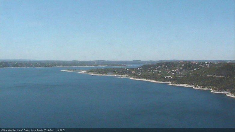Lake Travis webcam, April 11, 2018 1:10 PM CT