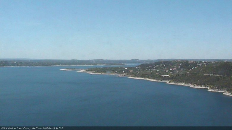Lake Travis webcam, April 11, 2018 1:35 PM CT