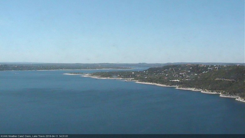 Lake Travis webcam, April 11, 2018 1:55 PM CT