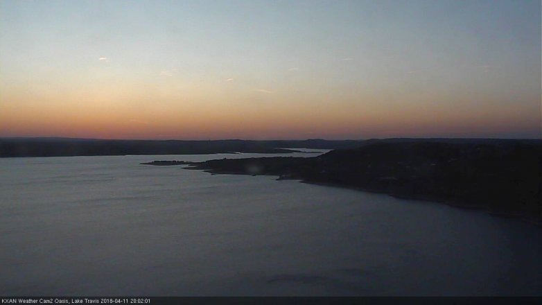 Lake Travis webcam, April 11, 2018 7:20 PM CT