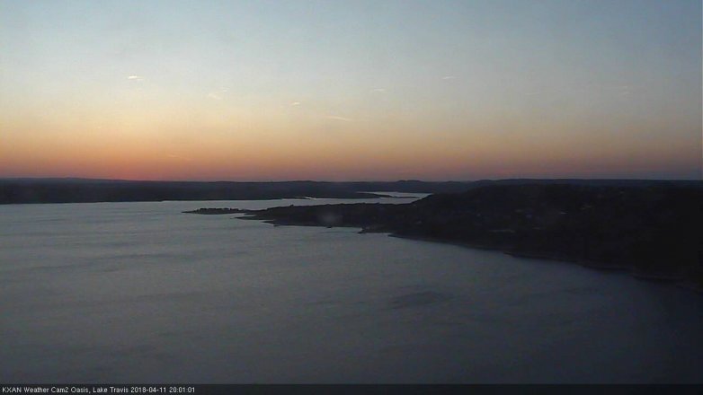 Lake Travis webcam, April 11, 2018 7:30 PM CT