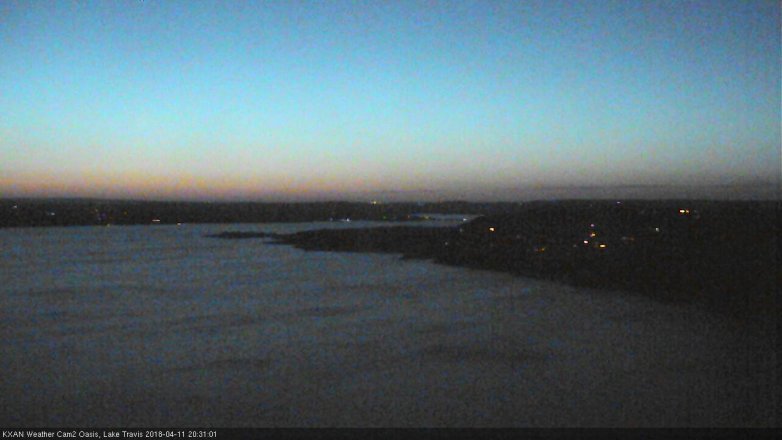 Lake Travis webcam, April 11, 2018 7:50 PM CT