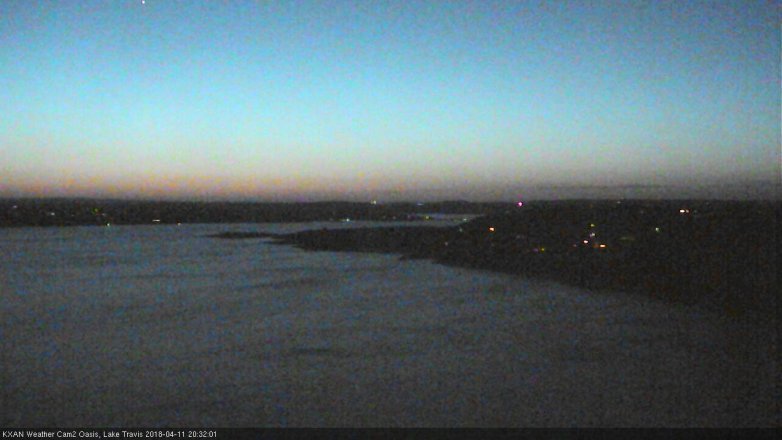 Lake Travis webcam, April 11, 2018 7:55 PM CT