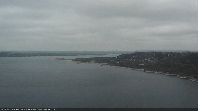Lake Travis webcam, April 12, 2018 9:00 AM CT