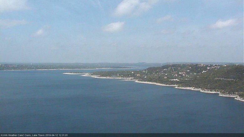 Lake Travis webcam, April 12, 2018 11:45 AM CT