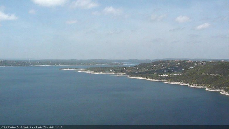 Lake Travis webcam, April 12, 2018 1:00 PM CT