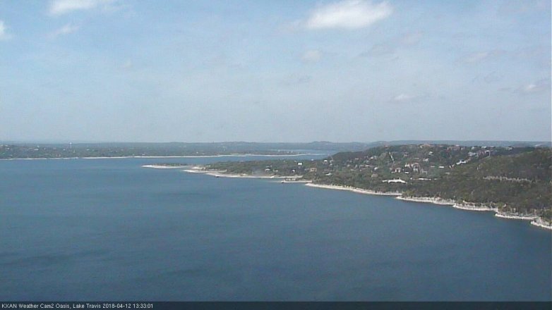 Lake Travis webcam, April 12, 2018 1:05 PM CT