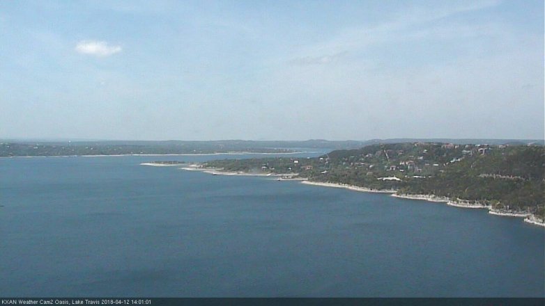 Lake Travis webcam, April 12, 2018 1:25 PM CT