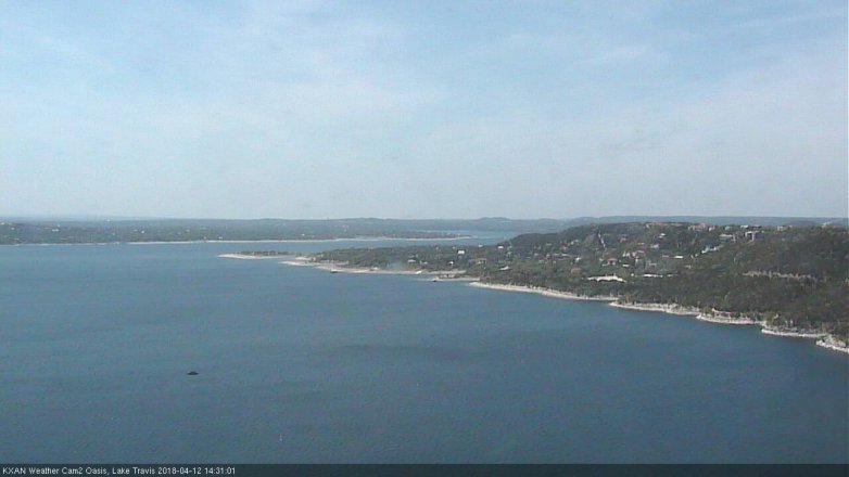 Lake Travis webcam, April 12, 2018 1:35 PM CT