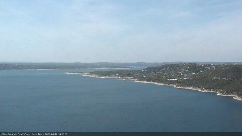 Lake Travis webcam, April 12, 2018 1:40 PM CT