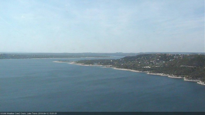 Lake Travis webcam, April 12, 2018 2:10 PM CT